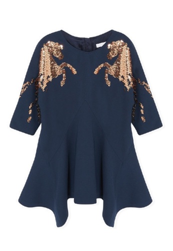 Chloé blue Chloé Elegant Dress with French Braid Embroidery 57153KA6E999C9GS_1