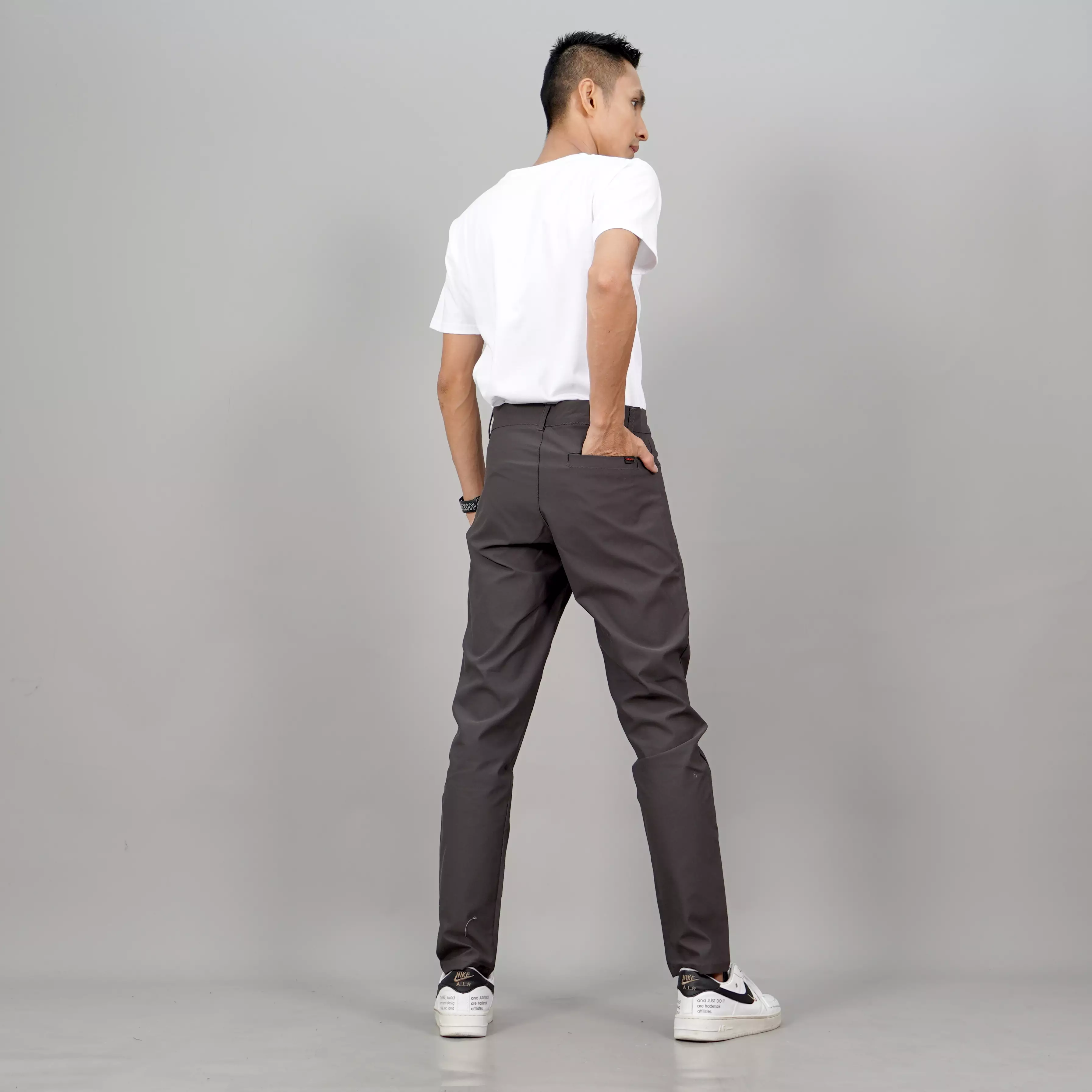 JEFAN Celana Panjang Pria Chino Celana Chino Panjang Pria - ABU TUA