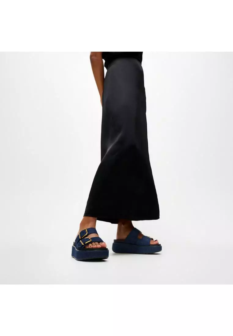 Gen-FF Max Buckle Two-Bar Denim Slides