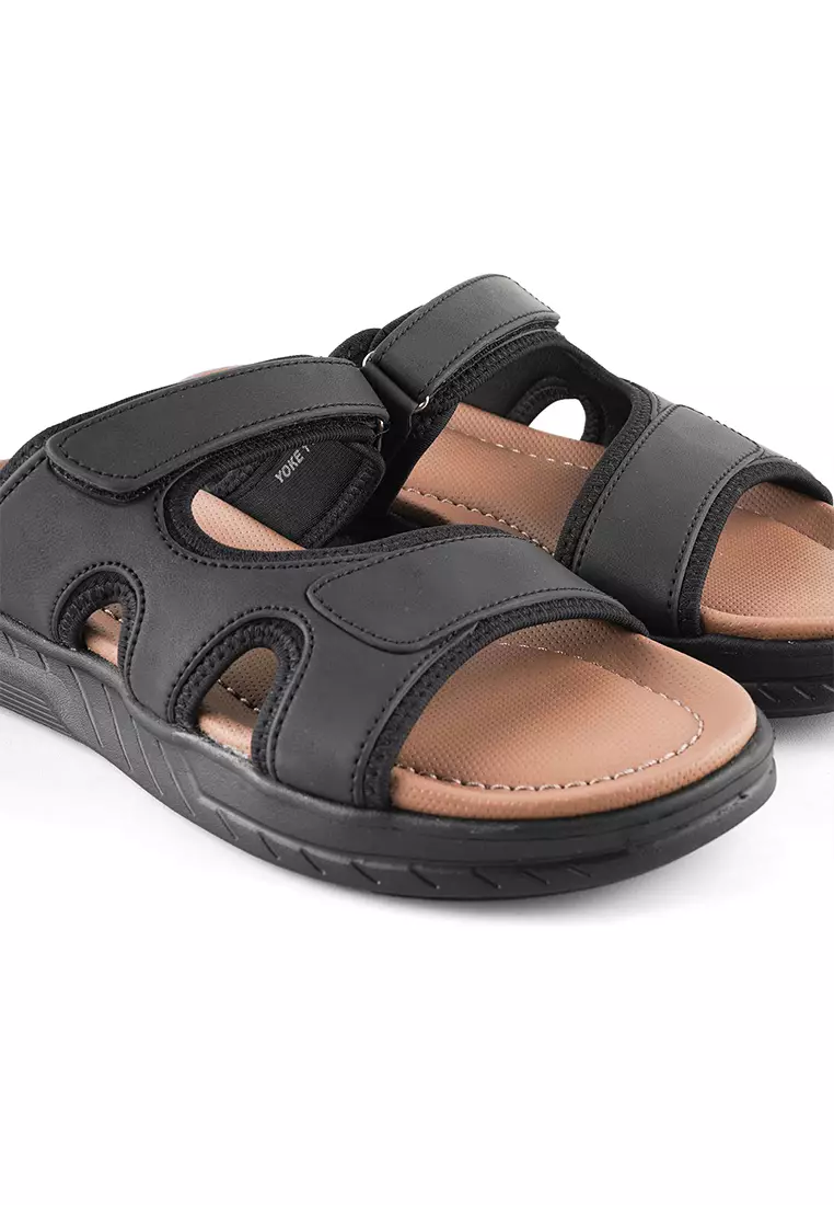 Jackson Yoke 1JSS Black - Sandal Two Strap Slide