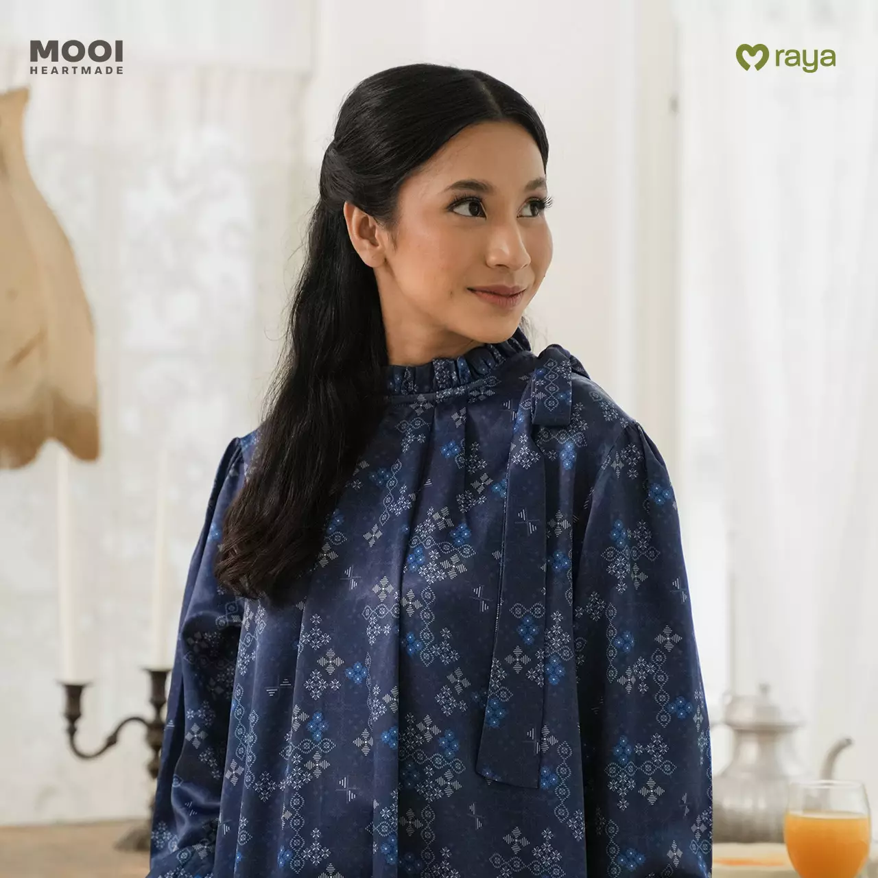 Mooi Dress Dewasa Raya Collection Nawrah Gamis Adult Nawasena Series - White