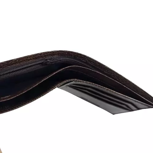 Men Casual Bifold Wallet Card Only Dark Brown LA-190