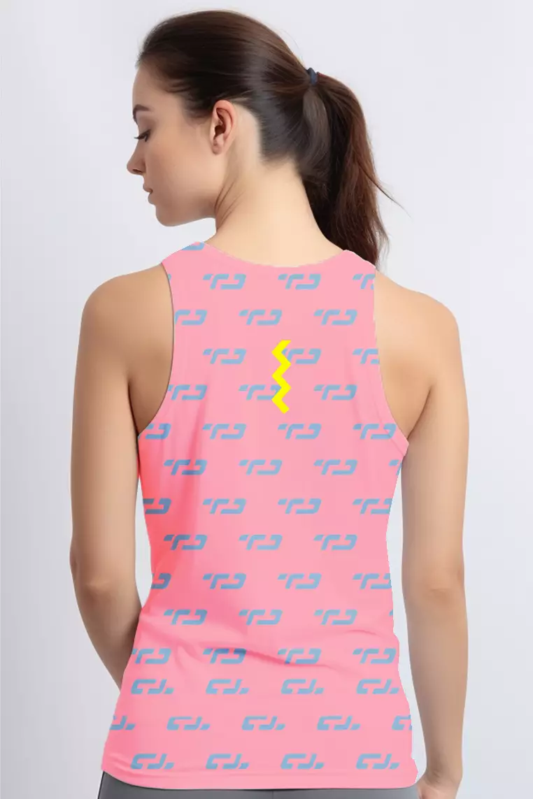 LSB81 baju olahraga drifit kutung Td dark bubble gum tank top pink fushia biru muda kuning