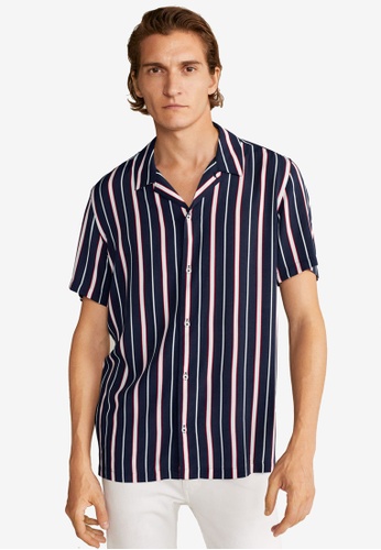 Buy Mango Man Regular Fit Striped Shirt 2021 Online Zalora Singapore