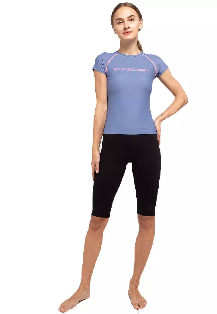 Baju Renang Wanita Lengan Pendek  Swimwear Top Women