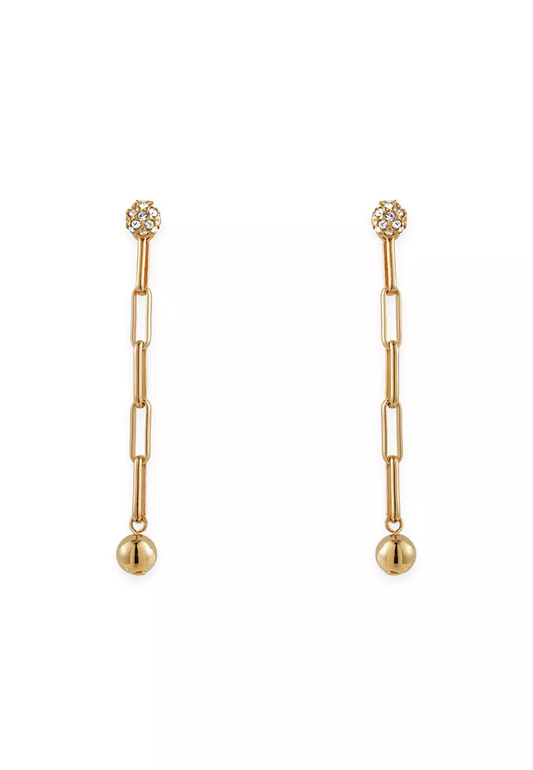 Gold rhinestone earrings hot sale