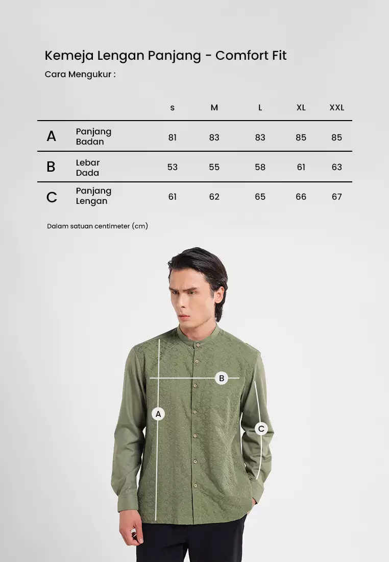MANZONE X Adipati Dolken - Kemeja Koko Lengan Panjang Pria Ziya Comfort Fit - Sage Warna SAGE
