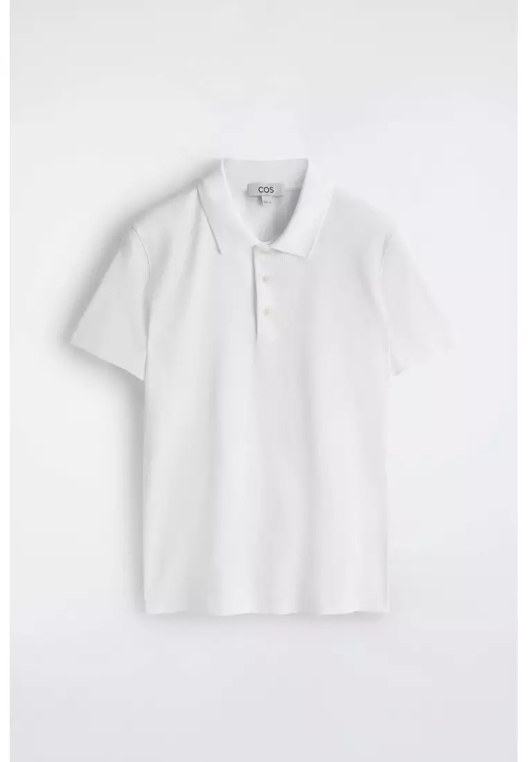 SLIM RIBBED COTTON POLO SHIRT