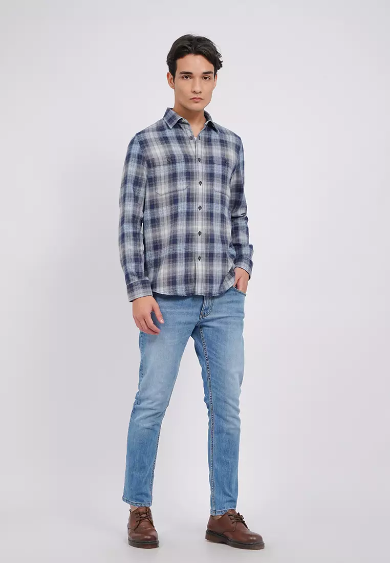 Regular Fit Long Sleeve Checks Shirt