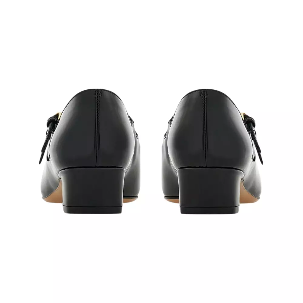 Vara Bow Patent Calfskin Mary Jane Black