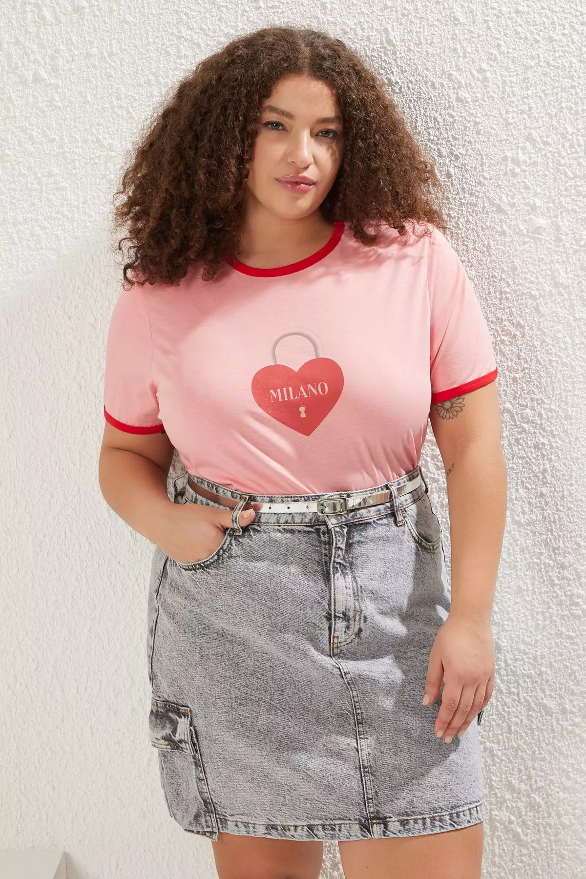 Plus Size Crew Neck Printed T-shirt