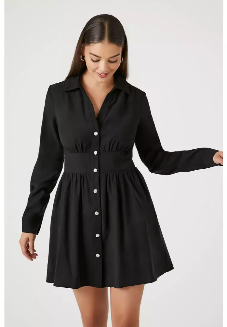 Forever 21 black shop woven dress