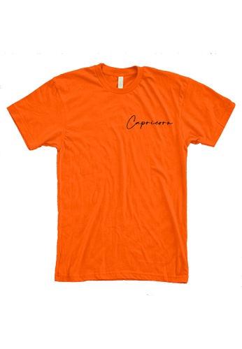 MRL Prints orange Zodiac Sign Capricorn Pocket T-Shirt Customized E09A2AA812838EGS_1