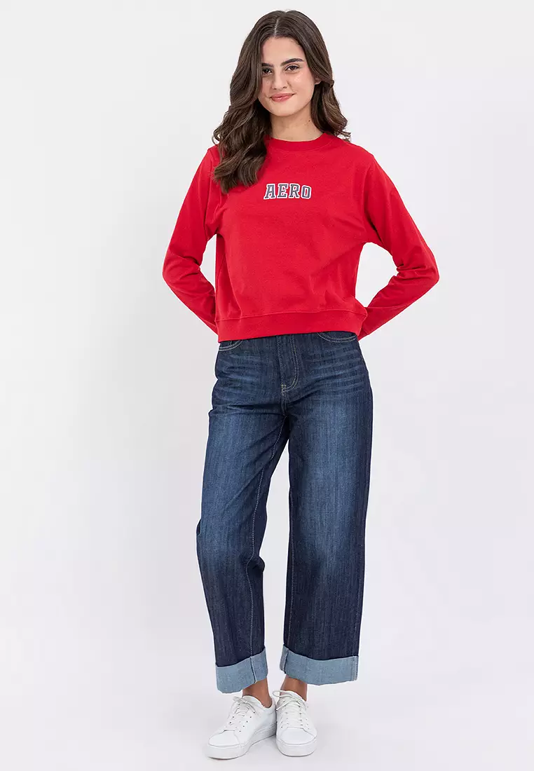Ladies Brand Logo Semi-Crop Sweater