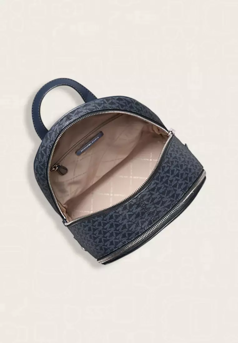 Michael Kors Rhea Medium Signature Logo Backpack Admiral