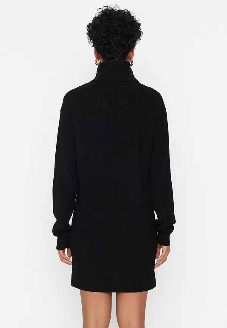 Mini Knitwear Turtleneck Dress