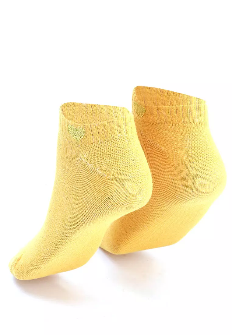 Nercyla Kaos Kaki Wanita Love Ankle Socks Casual Footwear Material Spandex ORIGINAL - Yellow