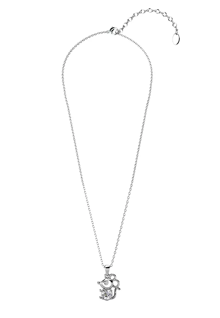 Mousy Pendant WG - Kalung Crystal by Her Jewellery