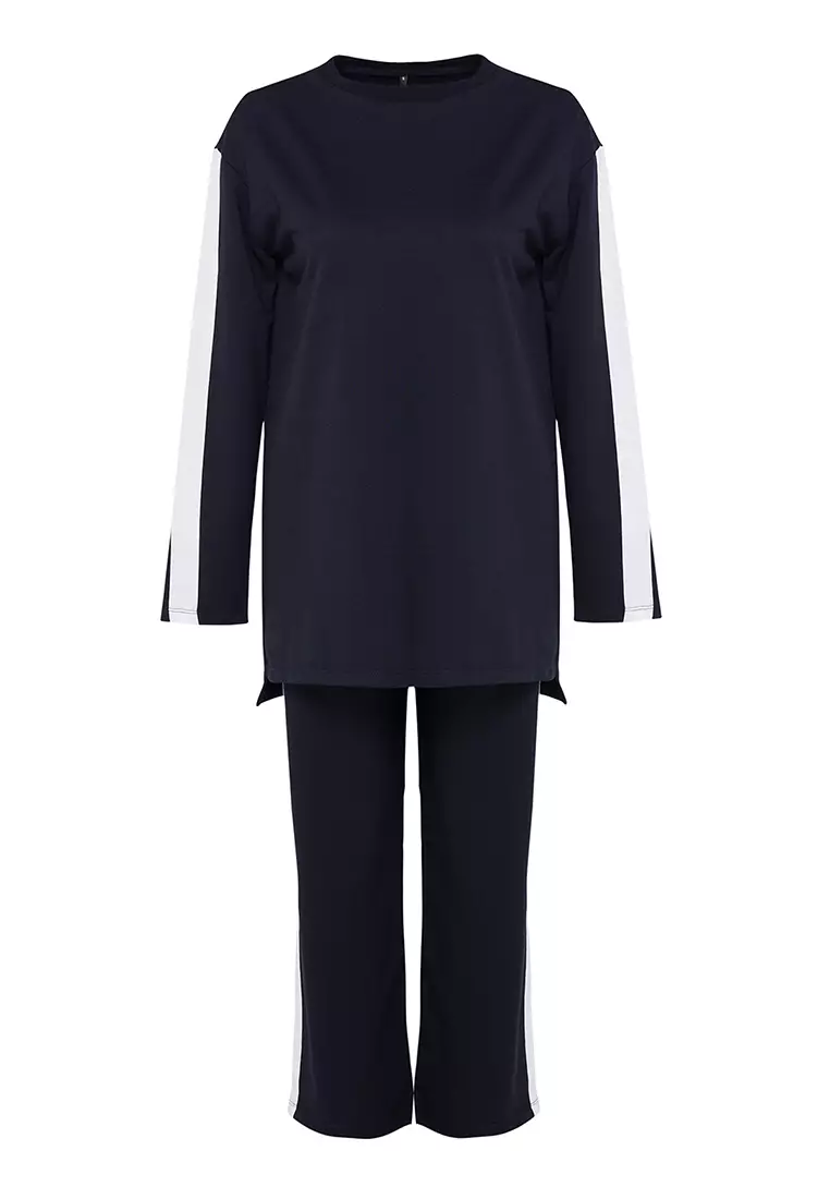 Contrast Panelled Tracksuit Set