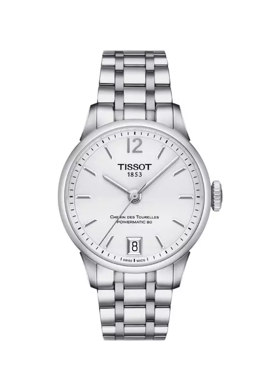 Chemin des Tourelles Powermatic 80 Lady Grey Stainless Steel Bracelet and Silver Dial Watch - T099.207.11.037.00