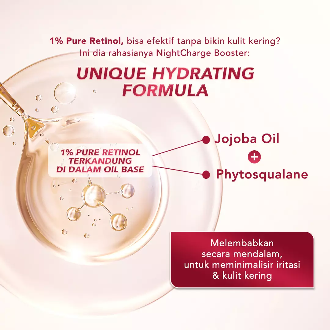 ERHA Age Corrector 1% Pure Retinol Night Charge Booster HYDRATING PURE RETINOL | Booster Awet Muda | Jojoba Oil | Phytosqualane | Melembabkan | Mengurangi Kerutan Garis Halus Keriput | Mencerahkan | Kencang Cerah Plumpy Glowing