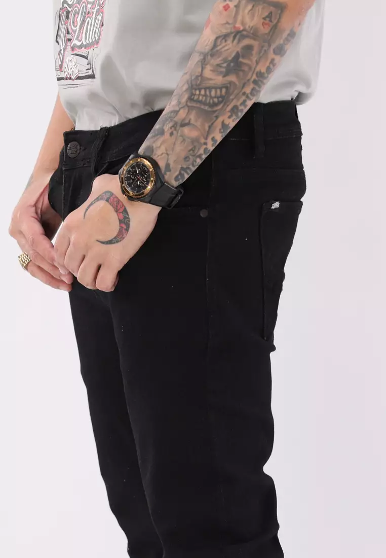 Denim Long Pants Slim Tapered Fit Stretch