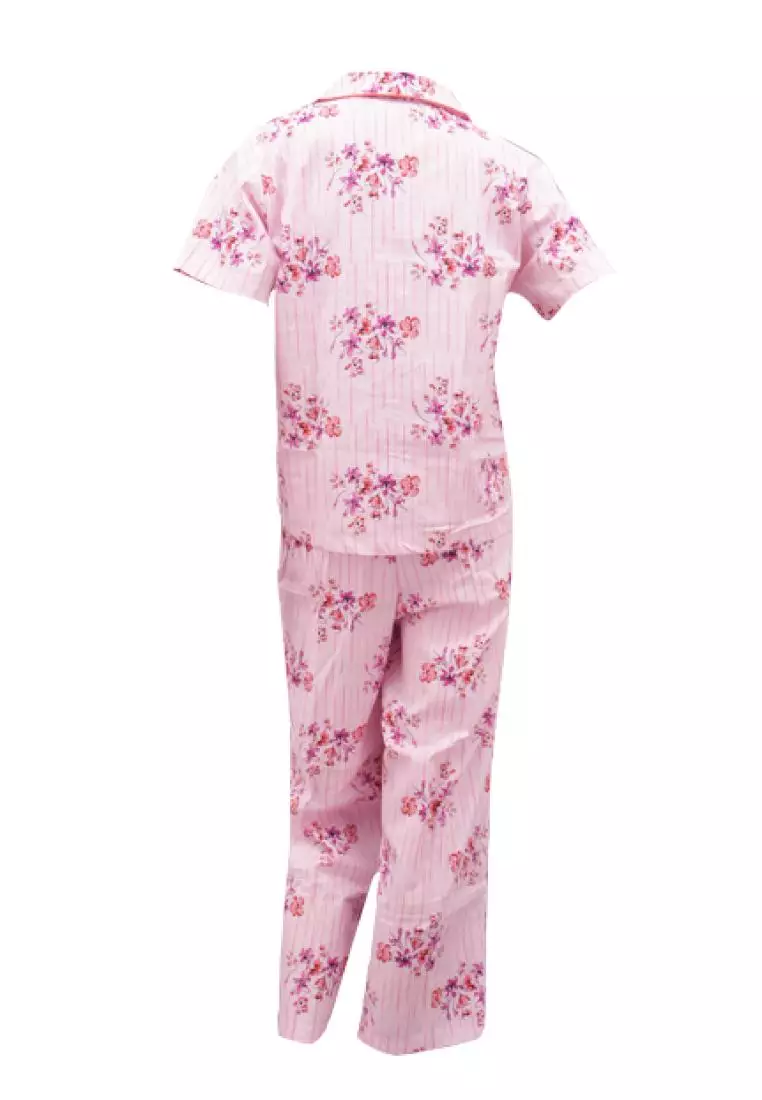 Luludi Piyama LNP 5122 - Pink motif bunga