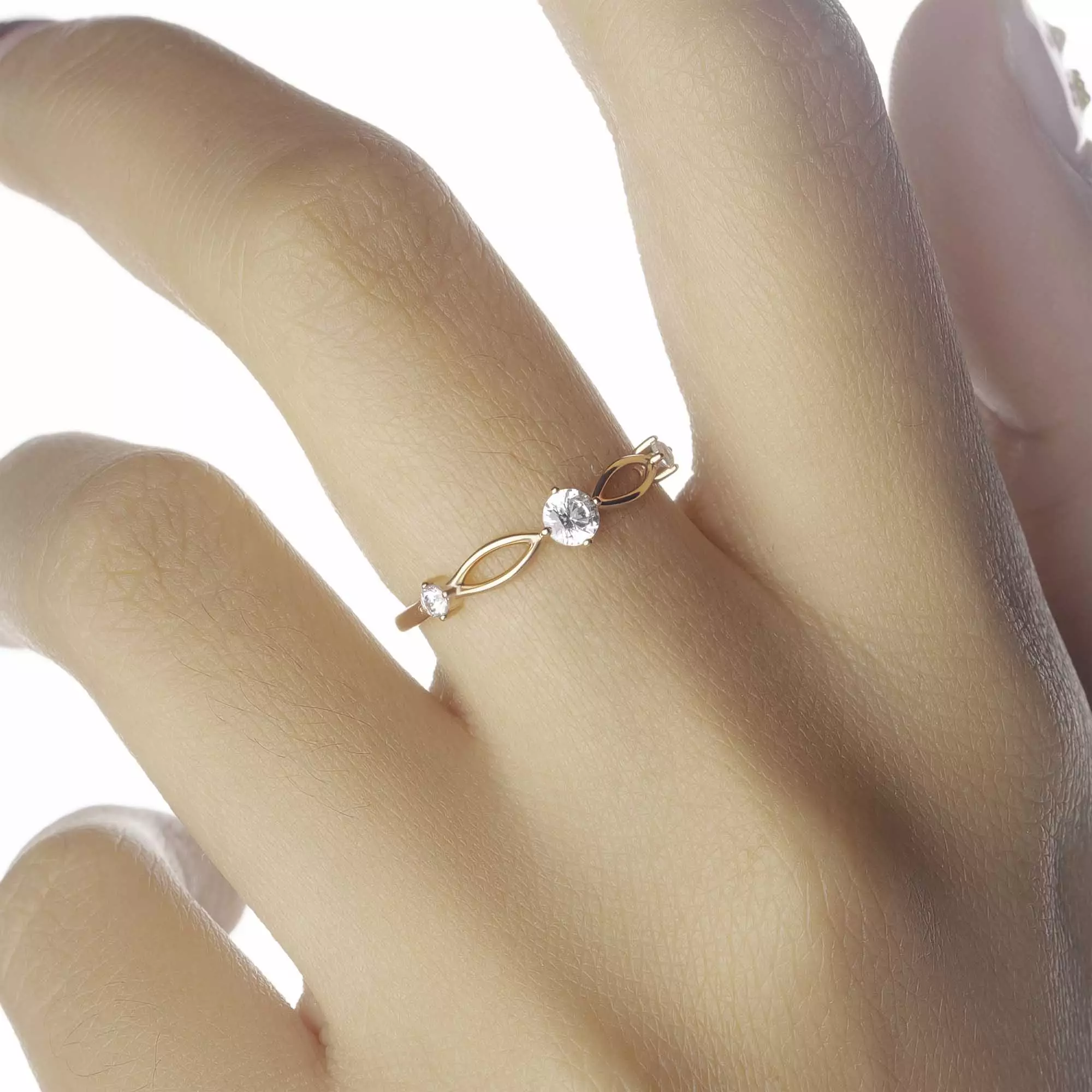 Cincin Emas 7k - Faye Gold Ring - Adorn Collection 01 - Juene Jewelry