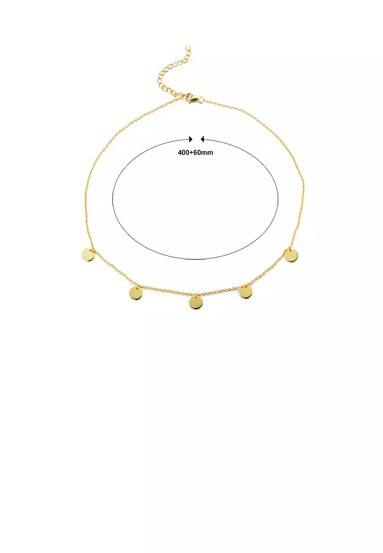 Gold disc necklace best sale choker