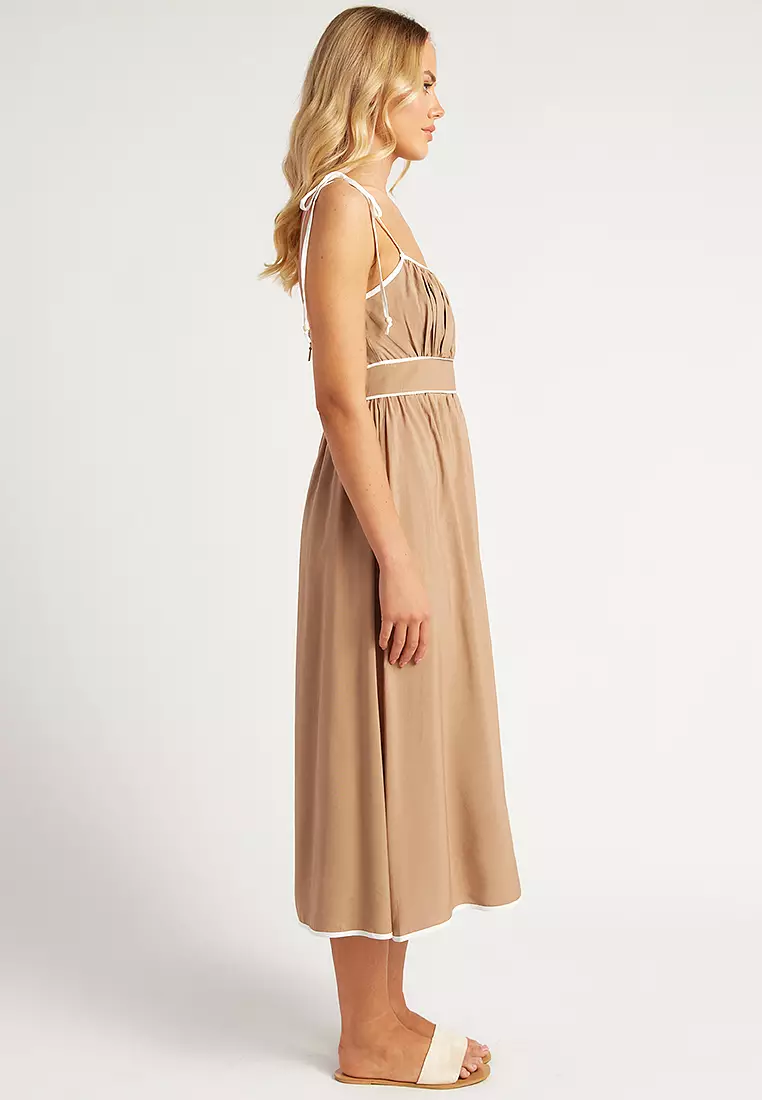 Shirred Detail Long Dress