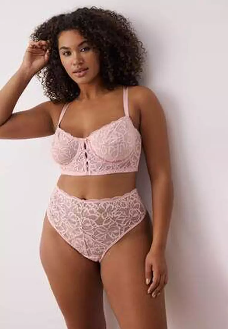 Powder Underwire Lace Plus Size Underwear Set Tbbaw26Dg00001