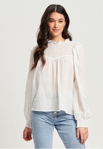 The Fated white Frankie Blouse 107FBAABCEBAEDGS_1