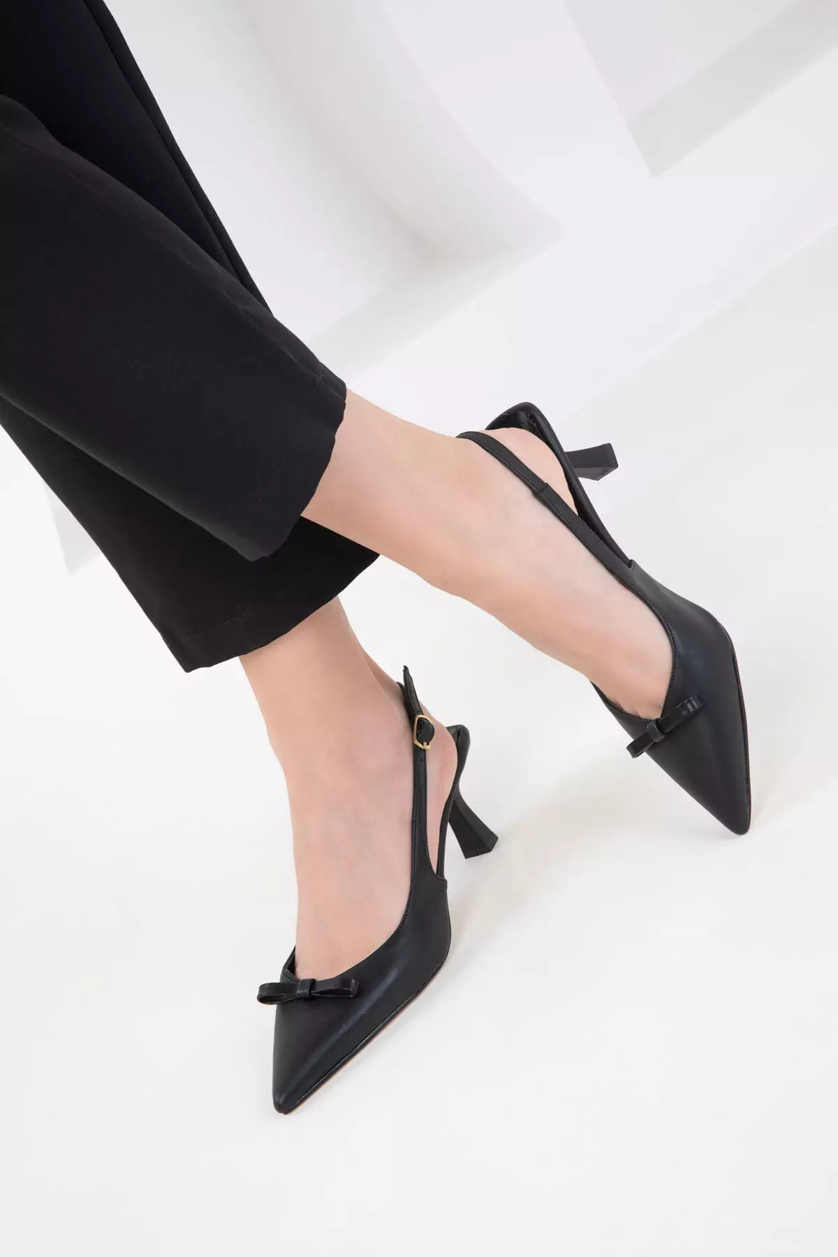 Black Women's Classic Heeled Shoes 20597