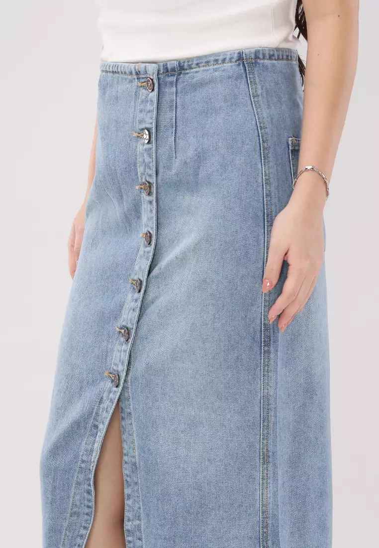 Denim Long Skirt Ladies