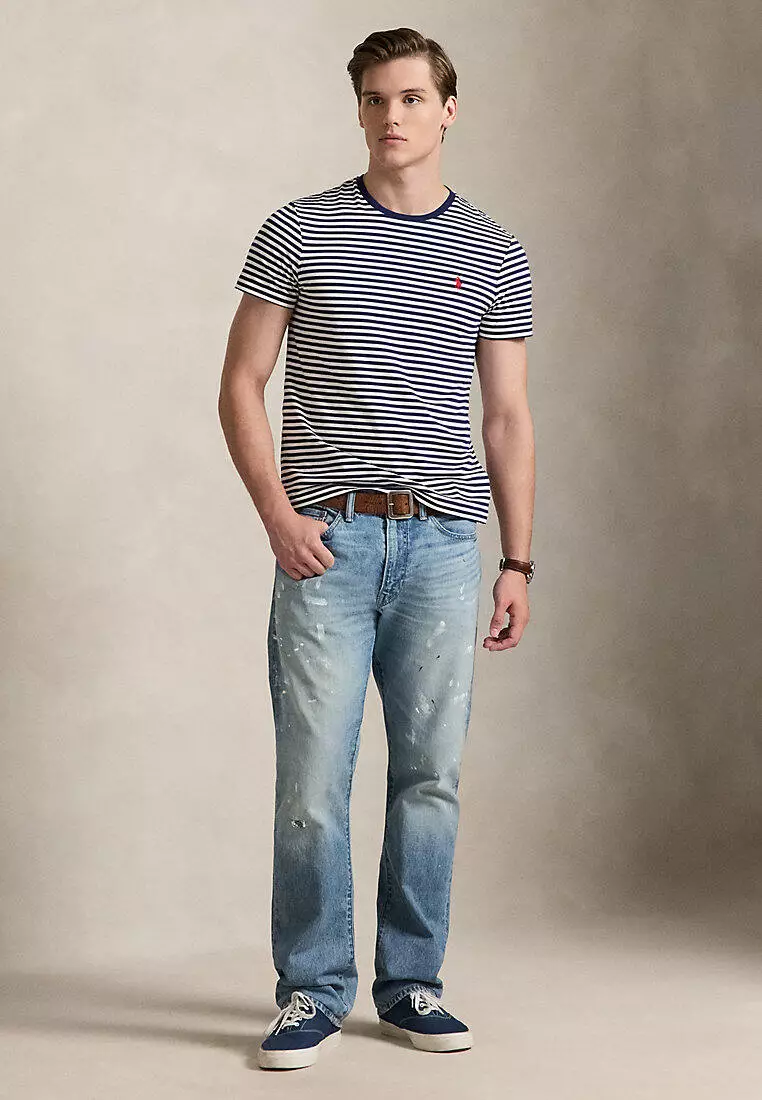 Custom Slim Fit Striped Jersey T-Shirt