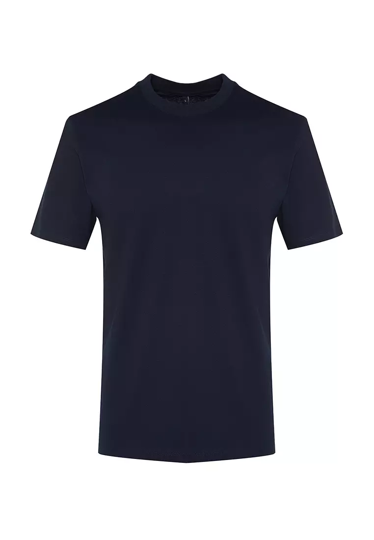 Stone-Navy Blue Basic Slim Fit 2-Pack Short Sleeve T-Shirt