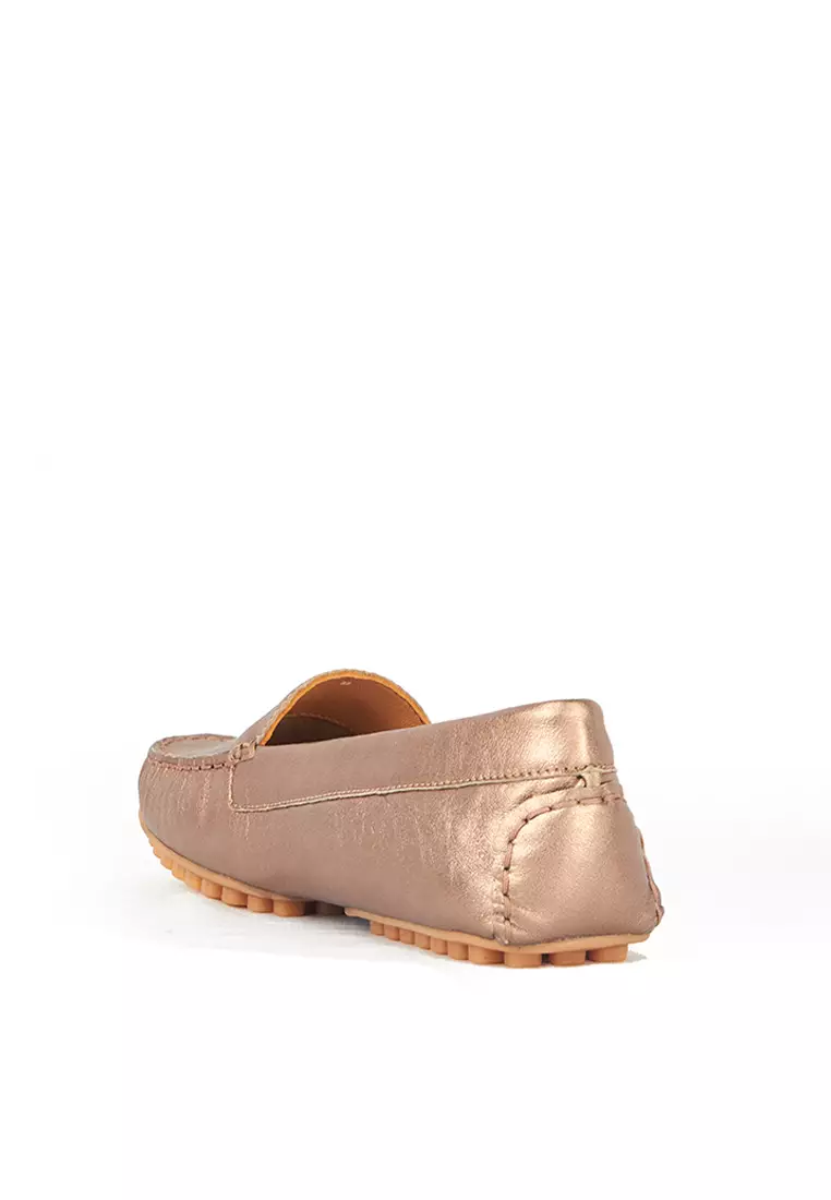 Sepatu Casual Wanita Loafer Moccasin Gino Mariani Evelyn Bronze
