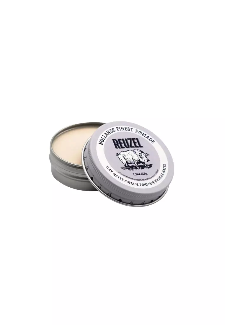 Reuzel New Packaging Hair Pomade Variation 3.38OZ/95G and 1.3OZ/35G - Clay Matte Pomade