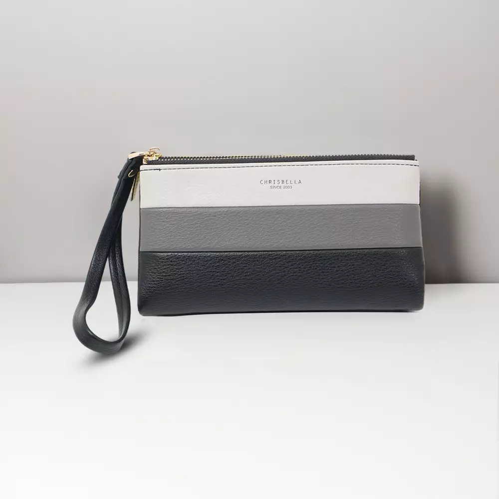 [THYS] CHRISBELLA THYS DOMPET DENGAN STRAP COLORBLOCK - HITAM