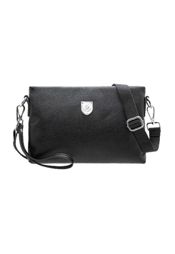 LancasterPolo black LancasterPolo Men's Pebbled Leather Hand Carry Clutch Sling Crossbody Bag PBI0916 5FF1CACFD1F01FGS_1