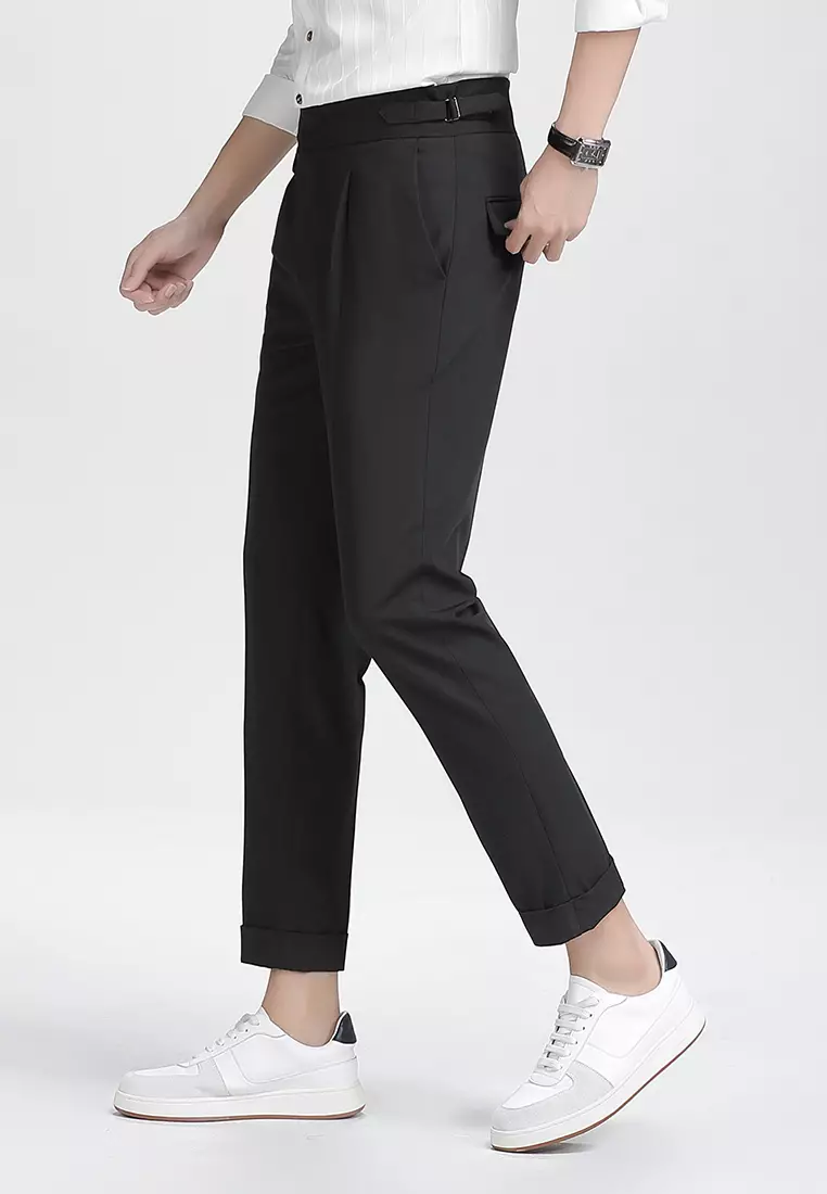 Thin Slim Fit Cropped Suit Pants DF1002A