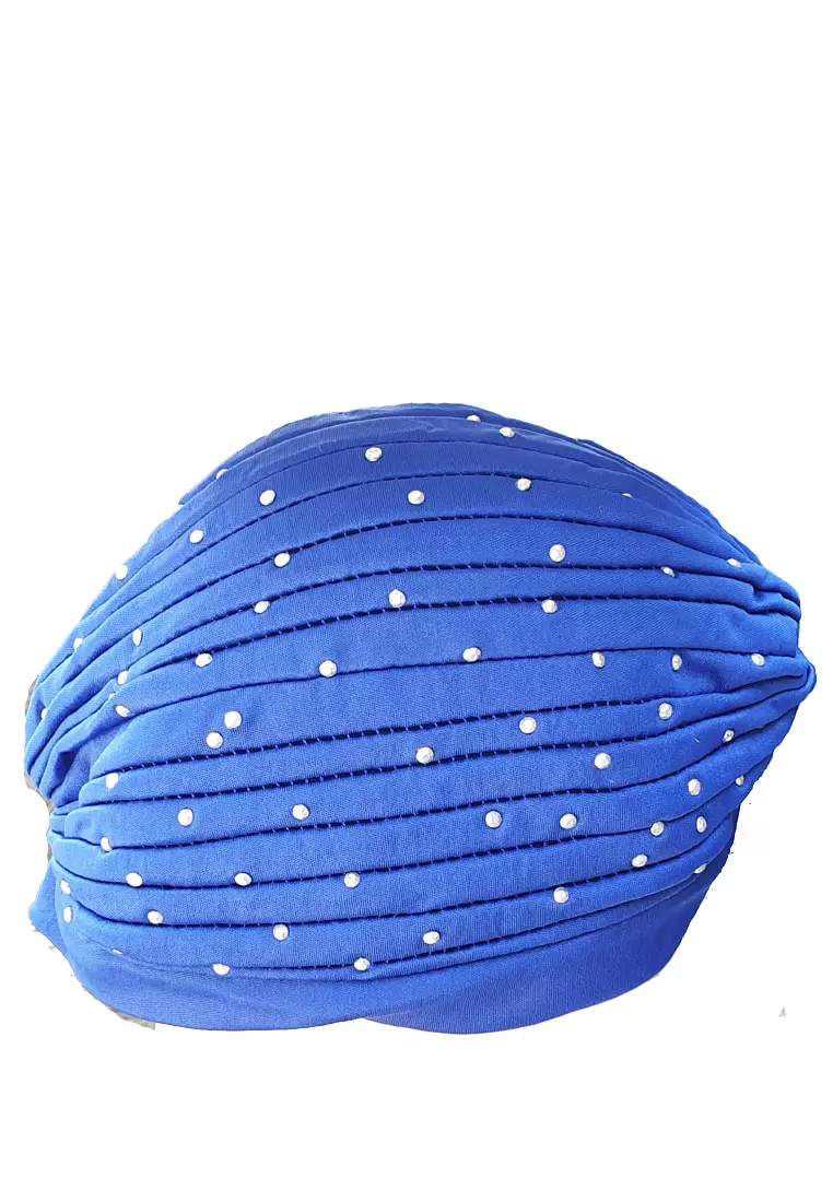 Beaded Turban Royal Blue
