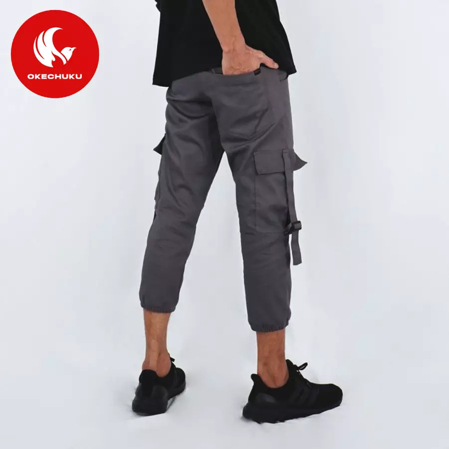 OKECHUKU Firman Celana Cargo Pria 3/4 Cargo Jogger Ankle Cargo Slimfit