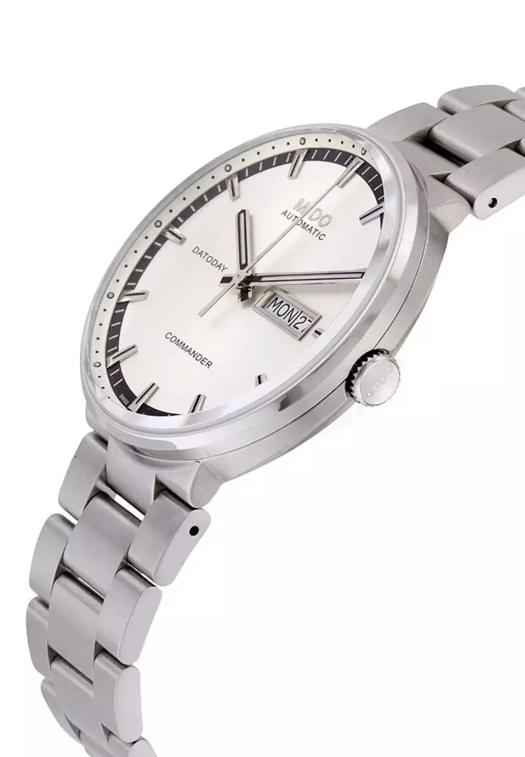 MIDO 瑞士美度指挥官二号銀色錶盤自動機械腕錶 M0144301103100