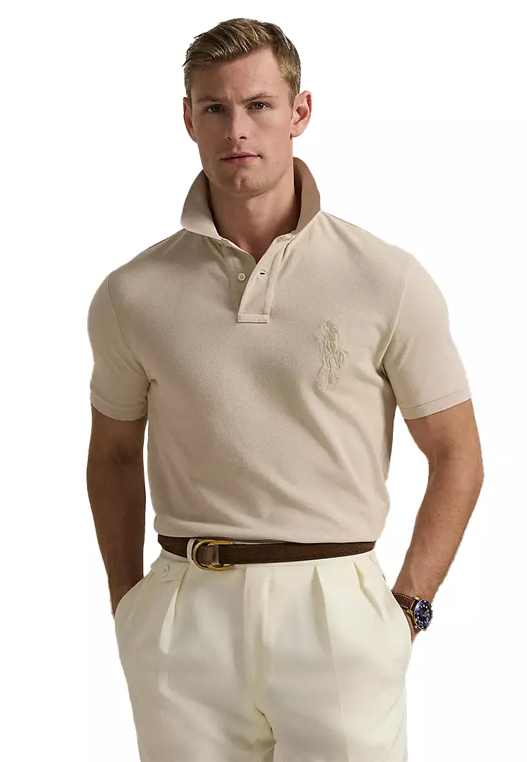 Custom Slim Fit Big Pony Mesh Polo Shirt