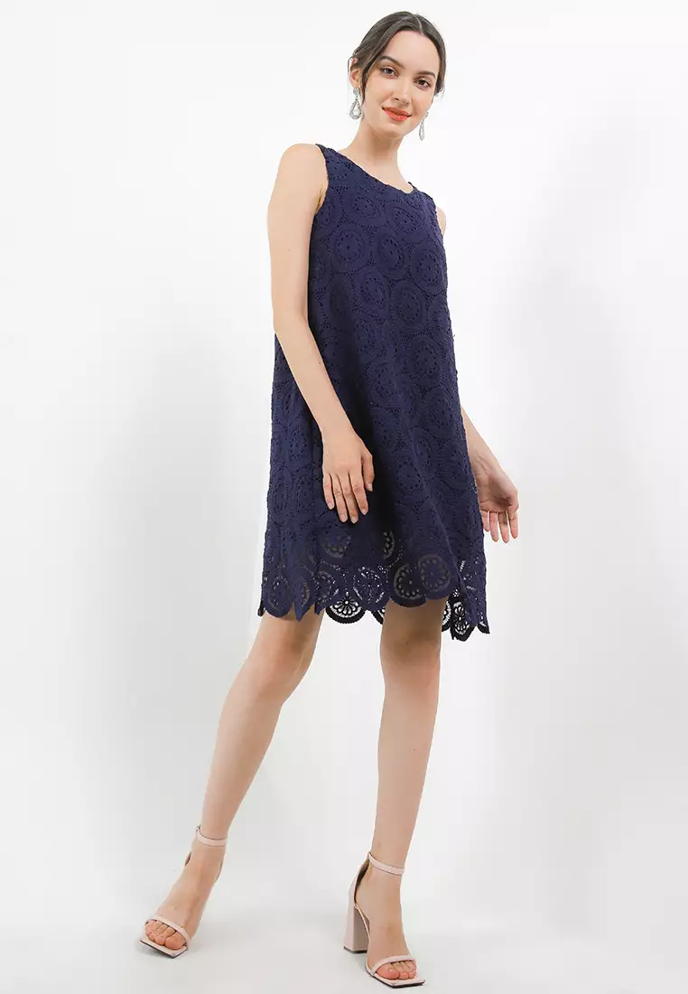 Printed Crochet Lace Dress