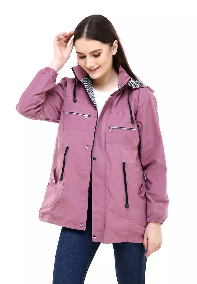 Hardwin Jaket Wanita Adventure Casual Longsleeve Jacket Outer Material Baby Canvas ORIGINAL - Purple