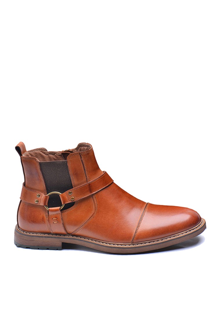 VANSA Stylish Top Layer Cowhide Mid Boots VSM-B2019812