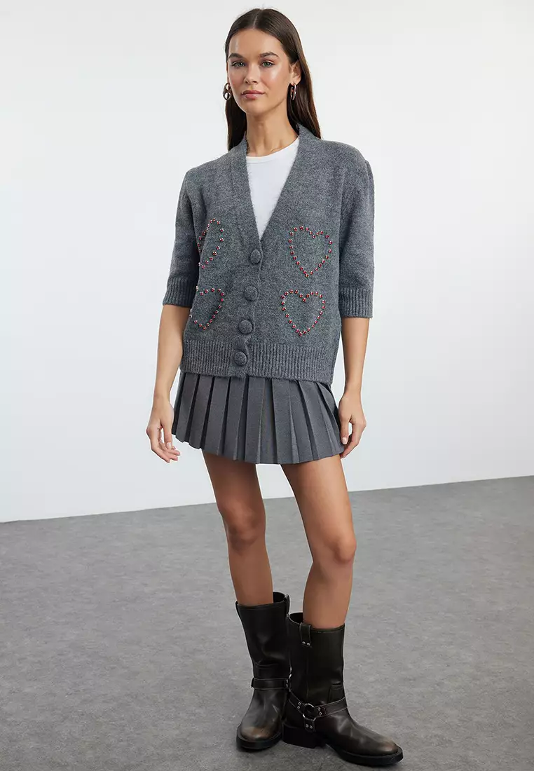 Embroidered Wool Knitwear Cardigan