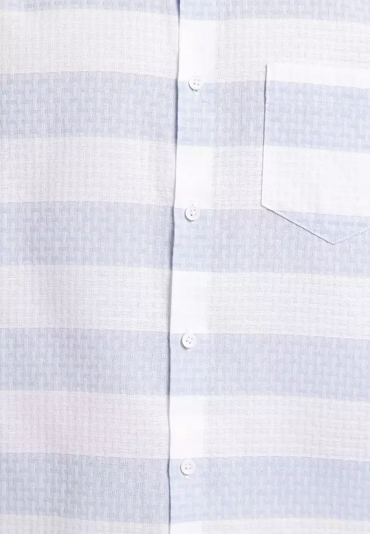 MANZONE X Adipati Dolken - Kemeja Koko Shanghai Lengen Pendek Ghaffar Comfort Fit - White Warna White